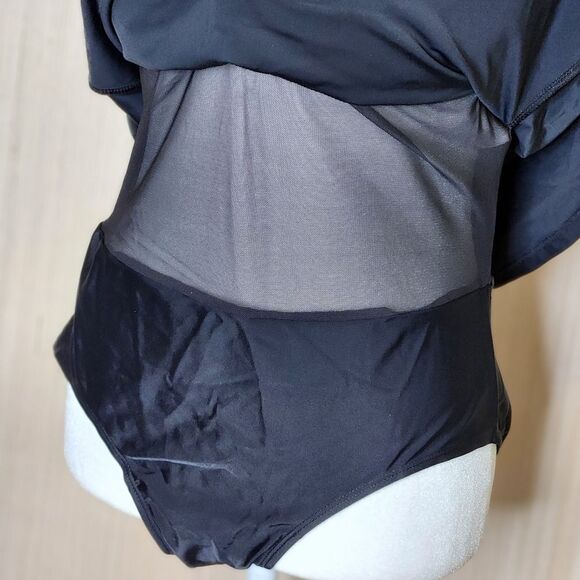 Swimsuits for All Tie Front One-Piece Swimsuit Swim Dress Black Women's Size 12 - Picture 5 of 11